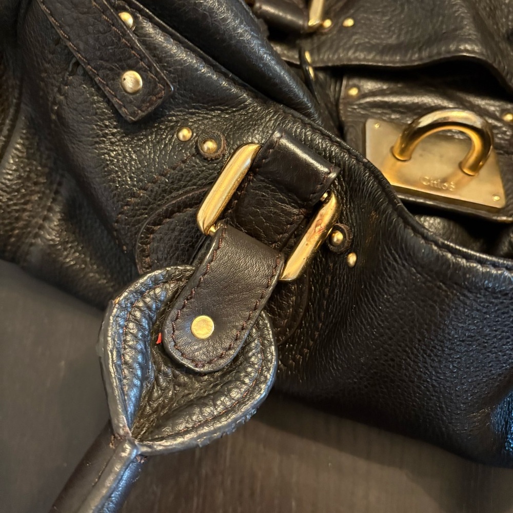 ❌SOLD❌ Vintage Chloe Paddington Shoulder Bag Black/Dark Brown - Picture 5 of 14